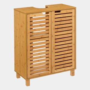 Armário de banheiro Sicela, armário auxiliar, 2 portas, 1 prateleira, portas magnéticas, cor marrom, 60 cm