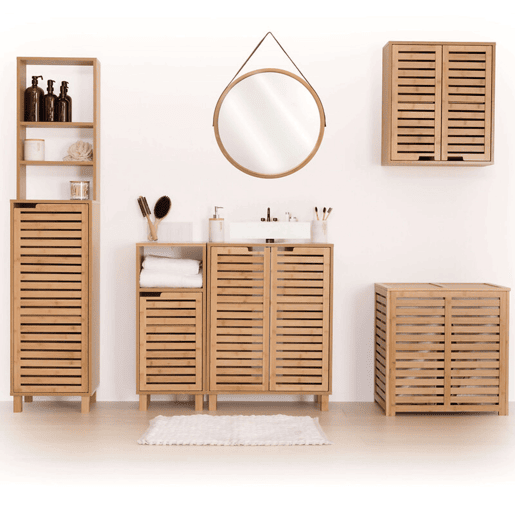Armário de banheiro Sicela, armário auxiliar, 2 portas, 1 prateleira, portas magnéticas, cor marrom, 60 cm