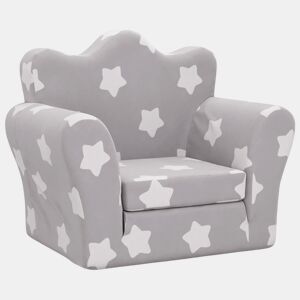 Sofá-cama infantil, Sofá conversível para crianças c estrelas pelúcia cinzento-claro