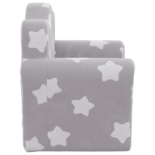 Sofá-cama infantil, Sofá conversível para crianças c estrelas pelúcia cinzento-claro