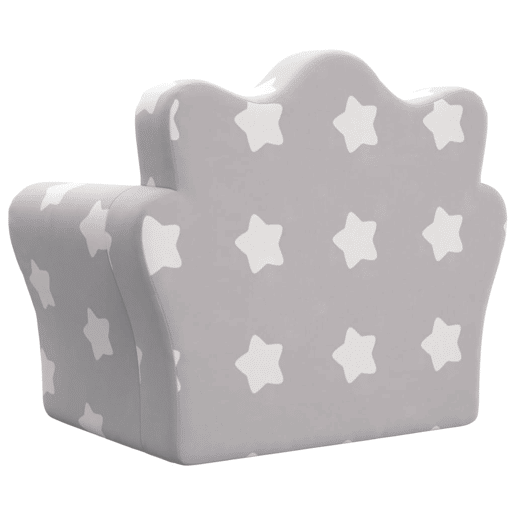 Sofá-cama infantil, Sofá conversível para crianças c estrelas pelúcia cinzento-claro