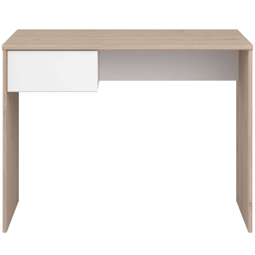 Mesa de escritório infantil e juvenil com 1 gaveta, carvalho Jackson e branco fosco, móveis de quarto infantil, 94x71x50 cm Mesa de escritório infantil e juvenil com 1 gaveta, carvalho Jackson e branco fosco, móveis de quarto infantil, 94x71x50 cm