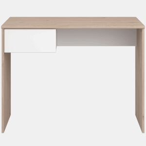 Mesa de escritório infantil e juvenil com 1 gaveta, carvalho Jackson e branco fosco, móveis de quarto infantil, 94x71x50 cm