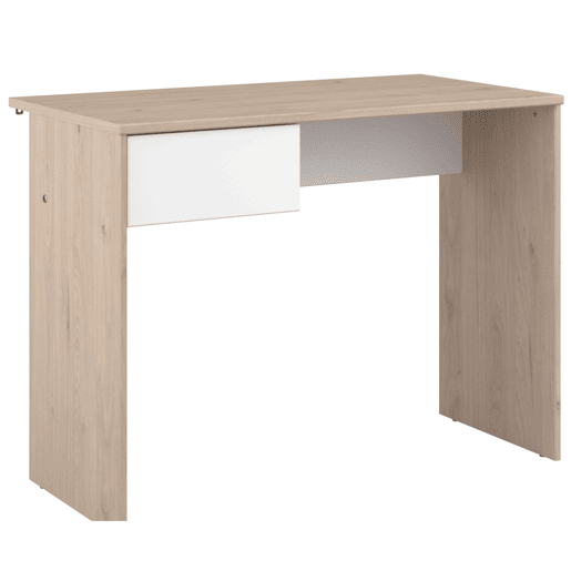 Mesa de escritório infantil e juvenil com 1 gaveta, carvalho Jackson e branco fosco, móveis de quarto infantil, 94x71x50 cm Mesa de escritório infantil e juvenil com 1 gaveta, carvalho Jackson e branco fosco, móveis de quarto infantil, 94x71x50 cm