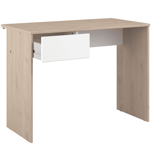 Mesa de escritório infantil e juvenil com 1 gaveta, carvalho Jackson e branco fosco, móveis de quarto infantil, 94x71x50 cm Mesa de escritório infantil e juvenil com 1 gaveta, carvalho Jackson e branco fosco, móveis de quarto infantil, 94x71x50 cm