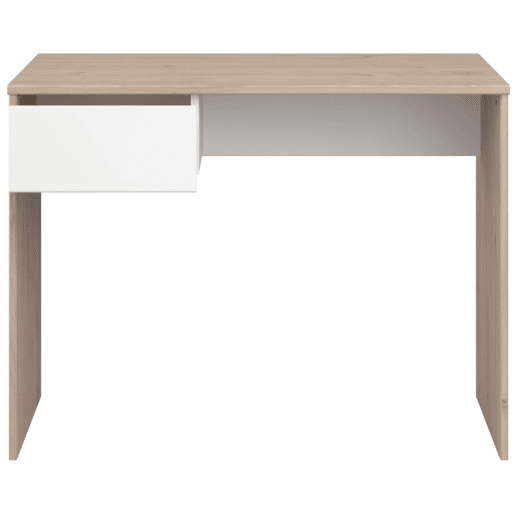 Mesa de escritório infantil e juvenil com 1 gaveta, carvalho Jackson e branco fosco, móveis de quarto infantil, 94x71x50 cm Mesa de escritório infantil e juvenil com 1 gaveta, carvalho Jackson e branco fosco, móveis de quarto infantil, 94x71x50 cm