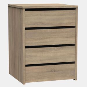 Aparador pequeno com 4 gavetas em carvalho cambriano 46x64x45 cm