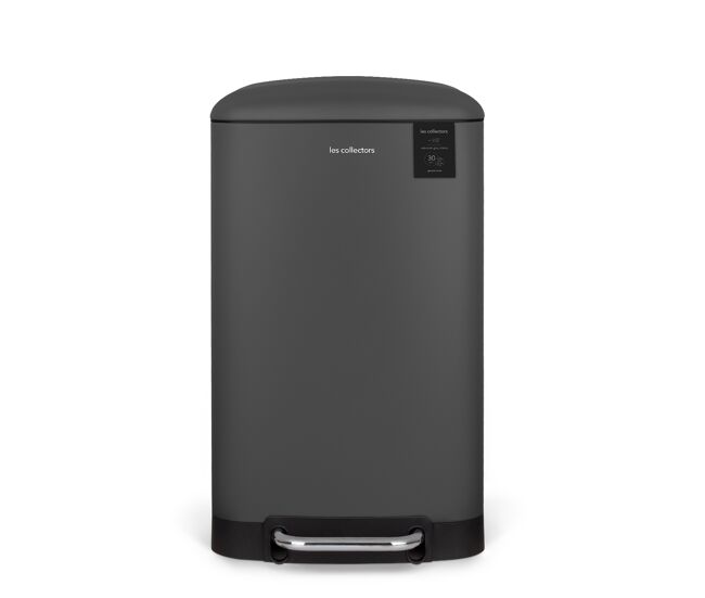 Papelera cocina pedal 30l les collectors n°731 | acero inoxidable | cubo interior extraíble | cierre silencioso | gris antracita