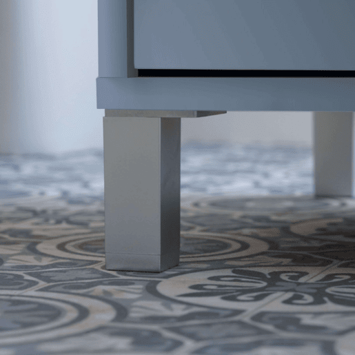 Móvel de banheiro Kalma 82 cm com pés e espelho (sem pia) cor azul talco