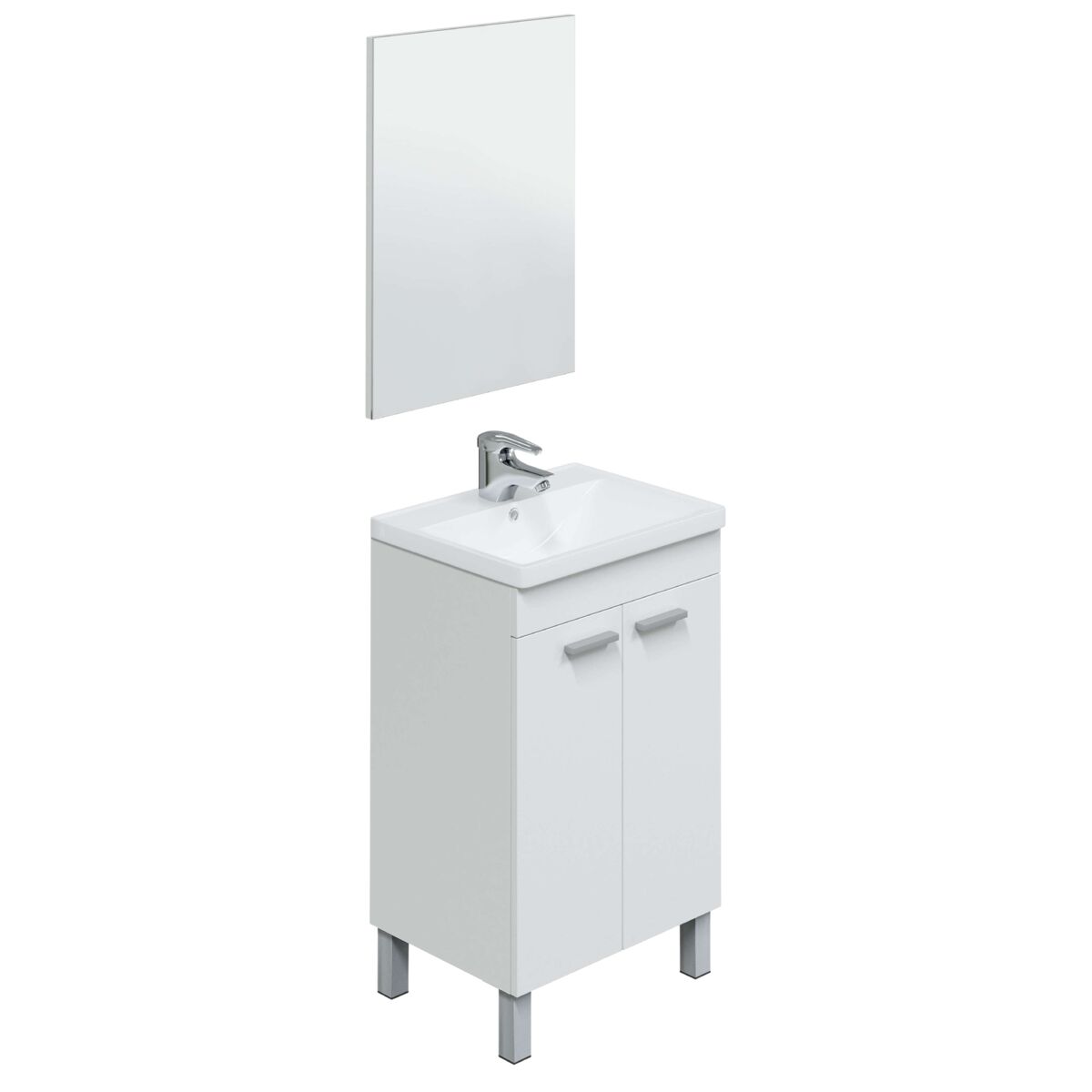 Pack muebles baño moderno (mueble, espejo, columna, lavabo)