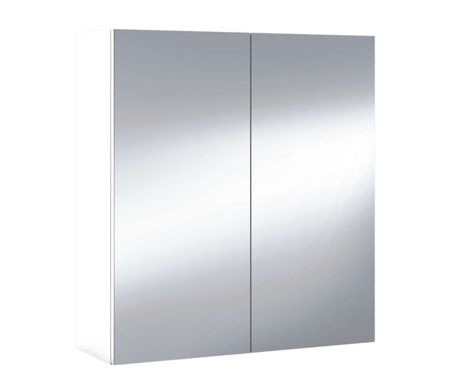 Pack de 2 armarios de baño con espejo aseo color blanco brillo estilo moderno mueble 120x65x21 cm