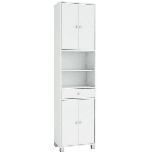 Armário de biquíni com coluna para banheiro, vaso sanitário branco com gaveta, alta capacidade de armazenamento 196x51x33