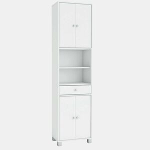 Armário de biquíni com coluna para banheiro, vaso sanitário branco com gaveta, alta capacidade de armazenamento 196x51x33