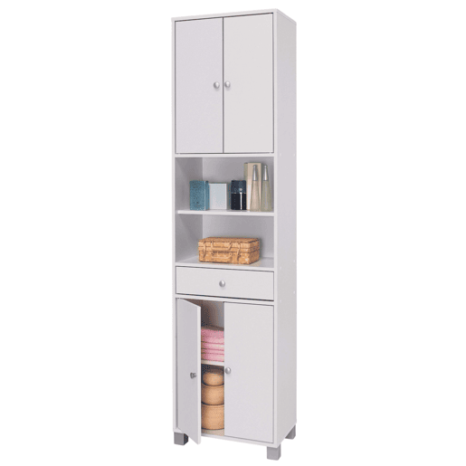 Armário de biquíni com coluna para banheiro, vaso sanitário branco com gaveta, alta capacidade de armazenamento 196x51x33