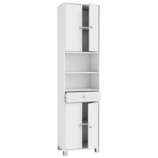 Armário de biquíni com coluna para banheiro, vaso sanitário branco com gaveta, alta capacidade de armazenamento 196x51x33