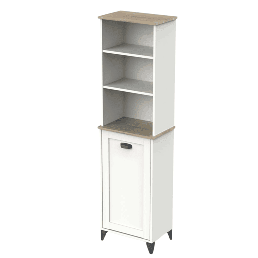 Coluna Auxiliar de Banheiro Toscana em Carvalho Cambriano e Branco Suave 47x168x31 cm