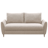 Sofá Mave 3 Lugares Sala de Estar Sala de Jantar Estilo Contemporâneo em Bege com Pés de Madeira 180 cm