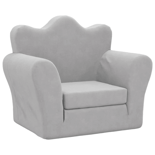 Sofá-cama infantil, Sofá conversível pelúcia macia cinzento-claro