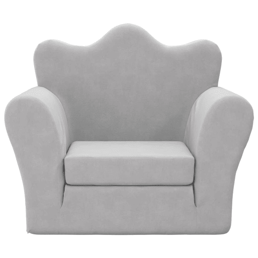 Sofá-cama infantil, Sofá conversível pelúcia macia cinzento-claro