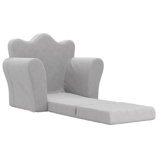 Sofá-cama infantil, Sofá conversível pelúcia macia cinzento-claro