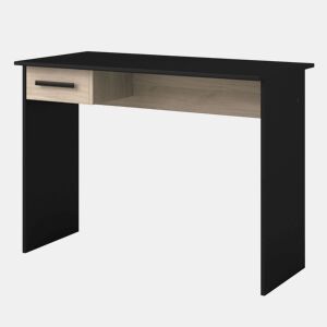 Mesa de escritório para jovens modelo Riviera em pontilhado preto e carvalho japonês 101 cm