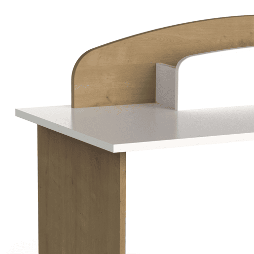 Mesa Naili Desk com armário em carvalho Hamilton e branco fosco, 135 cm Mesa Naili Desk com armário em carvalho Hamilton e branco fosco, 135 cm