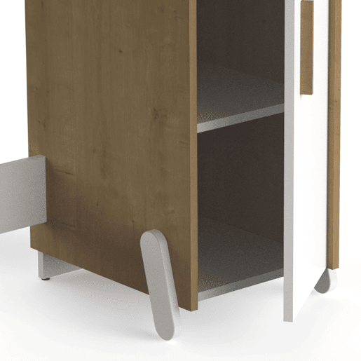 Mesa Naili Desk com armário em carvalho Hamilton e branco fosco, 135 cm Mesa Naili Desk com armário em carvalho Hamilton e branco fosco, 135 cm
