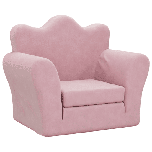 Sofá-cama infantil, Sofá conversível de pelúcia rosa Sofá-cama infantil, Sofá conversível de pelúcia rosa