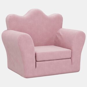 Sofá-cama infantil, Sofá conversível de pelúcia rosa