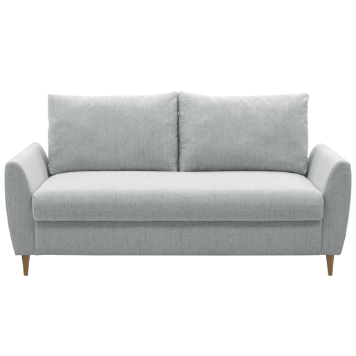 Sofá Mave 3 Lugares Sala de Estar Sala de Jantar Estilo Contemporâneo em Cinza com Pés de Madeira 180 cm