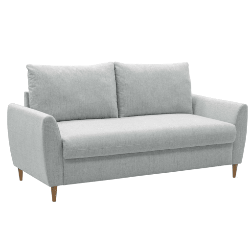 Sofá Mave 3 Lugares Sala de Estar Sala de Jantar Estilo Contemporâneo em Cinza com Pés de Madeira 180 cm