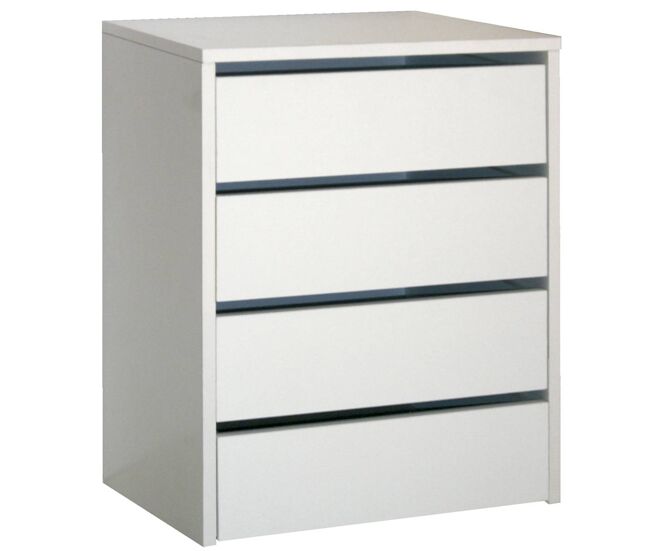 Cajonera armario auxiliar tamaño pequeño con 4 cajones en color blanco brillo o roble cambrian 46x64x45 cm