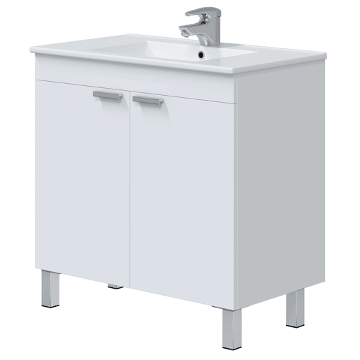 Móvel de banheiro Atenea estilo contemporâneo branco com 2 portas e pés 80x80x45 cm (sem pia)