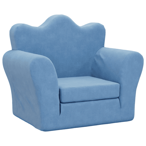 Sofá-cama infantil, Sofá conversível pelúcia macia azul