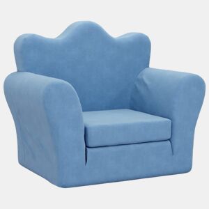 Sofá-cama infantil, Sofá conversível pelúcia macia azul