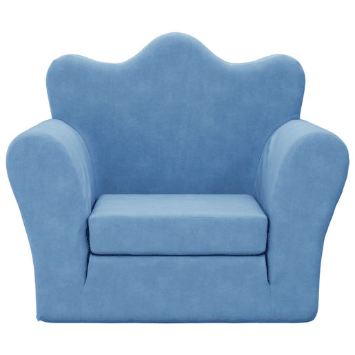 Sofá-cama infantil, Sofá conversível pelúcia macia azul