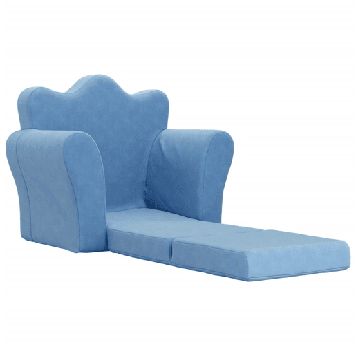 Sofá-cama infantil, Sofá conversível pelúcia macia azul