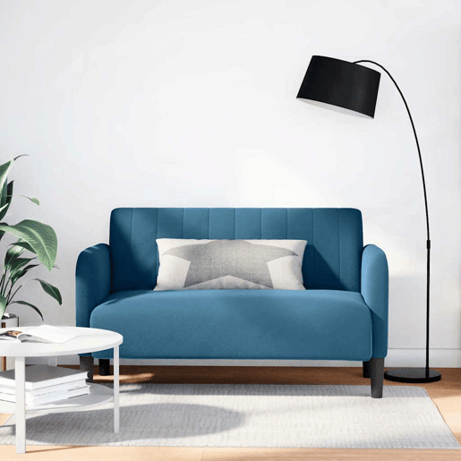 Sofá-luvas - Sofá fixo 109 cm veludo azul Sofá-luvas - Sofá fixo 109 cm veludo azul
