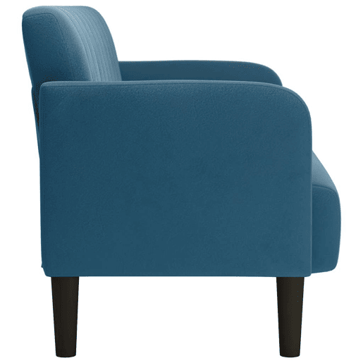 Sofá-luvas - Sofá fixo 109 cm veludo azul Sofá-luvas - Sofá fixo 109 cm veludo azul