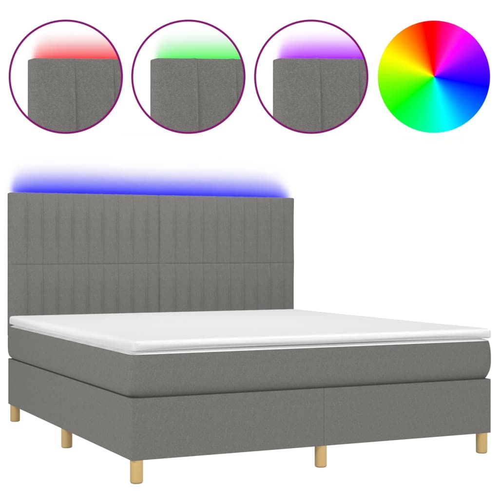 Cama box spring 160x200 Gris Oscuro