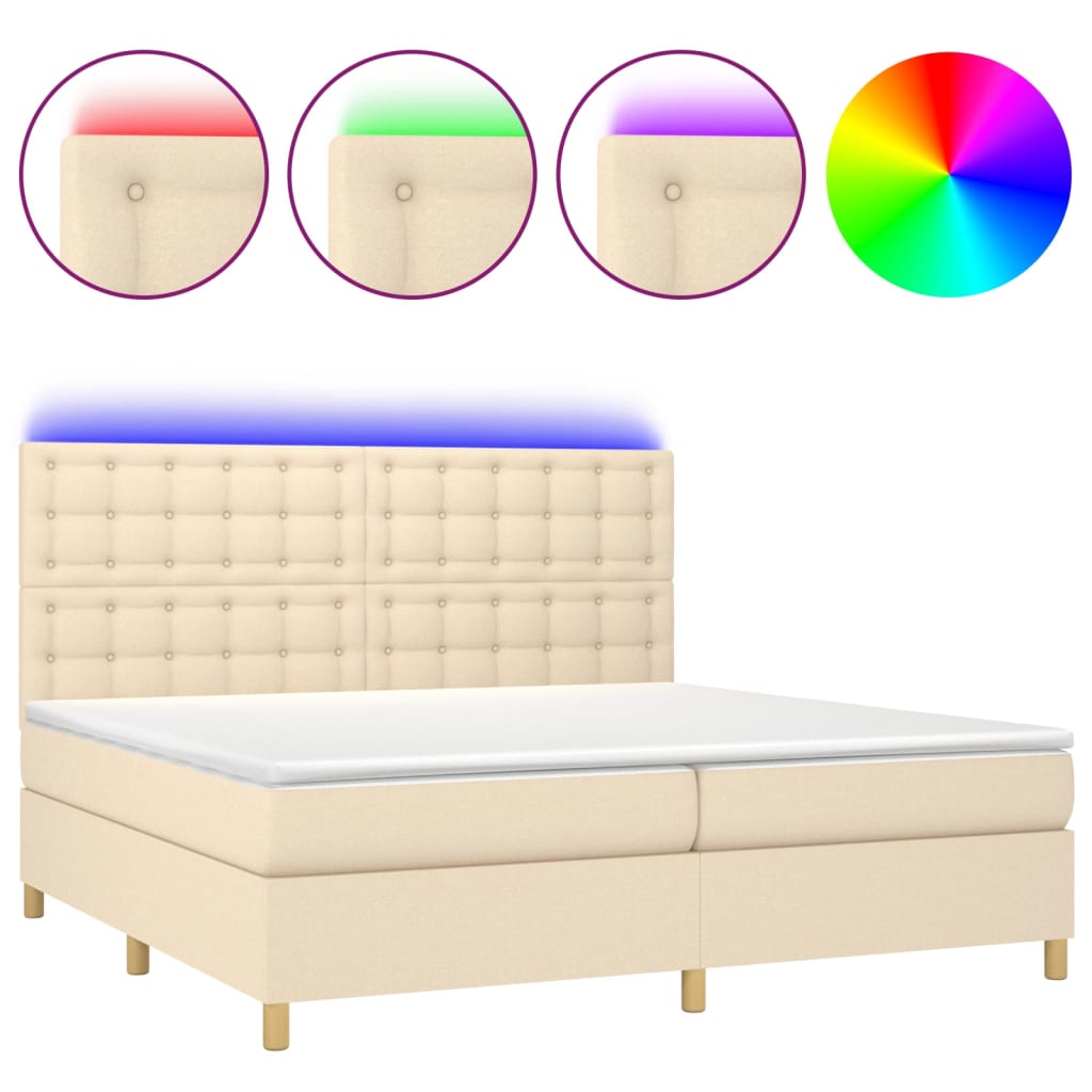 Cama box spring 200x200 Crema