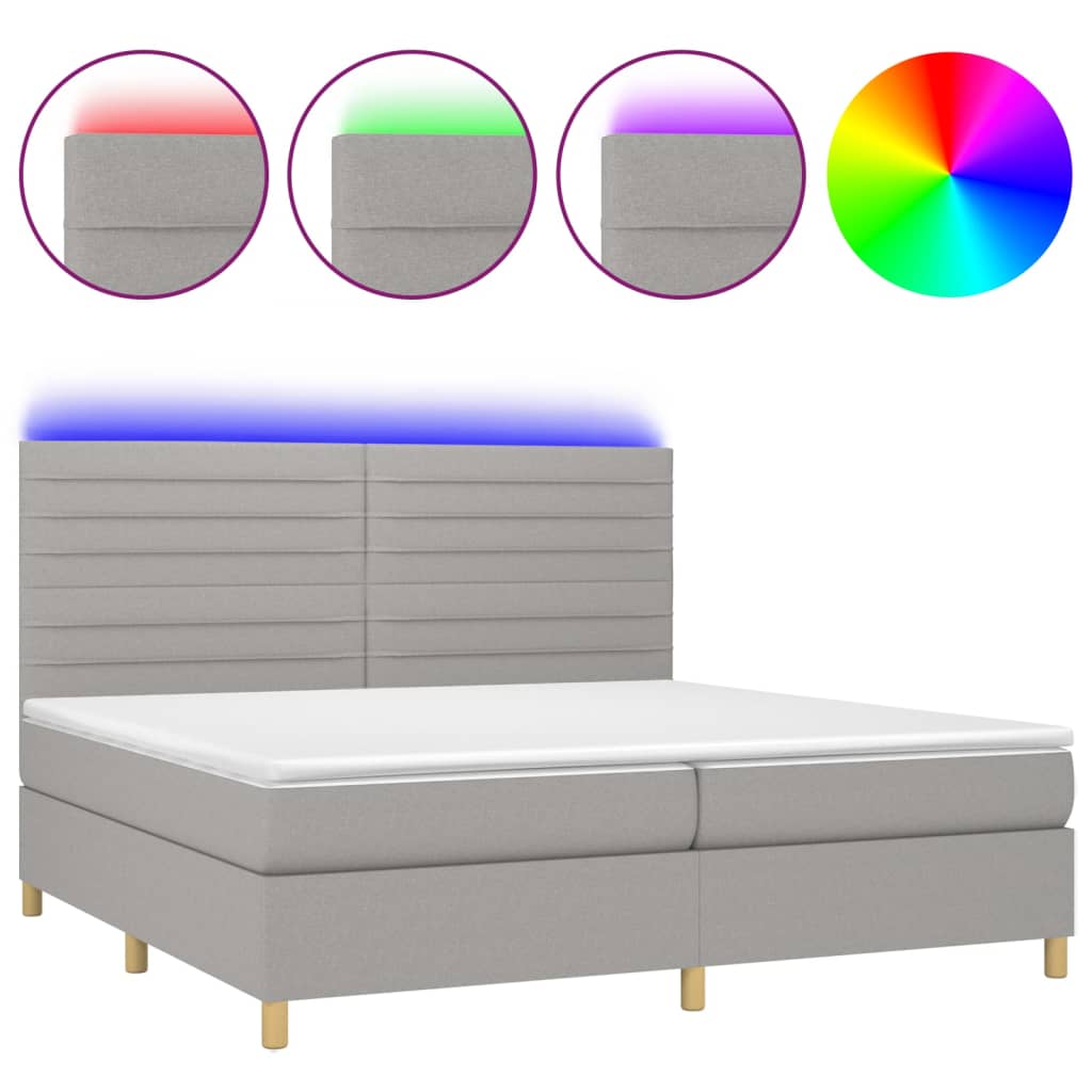 Cama box spring 200x200 Gris