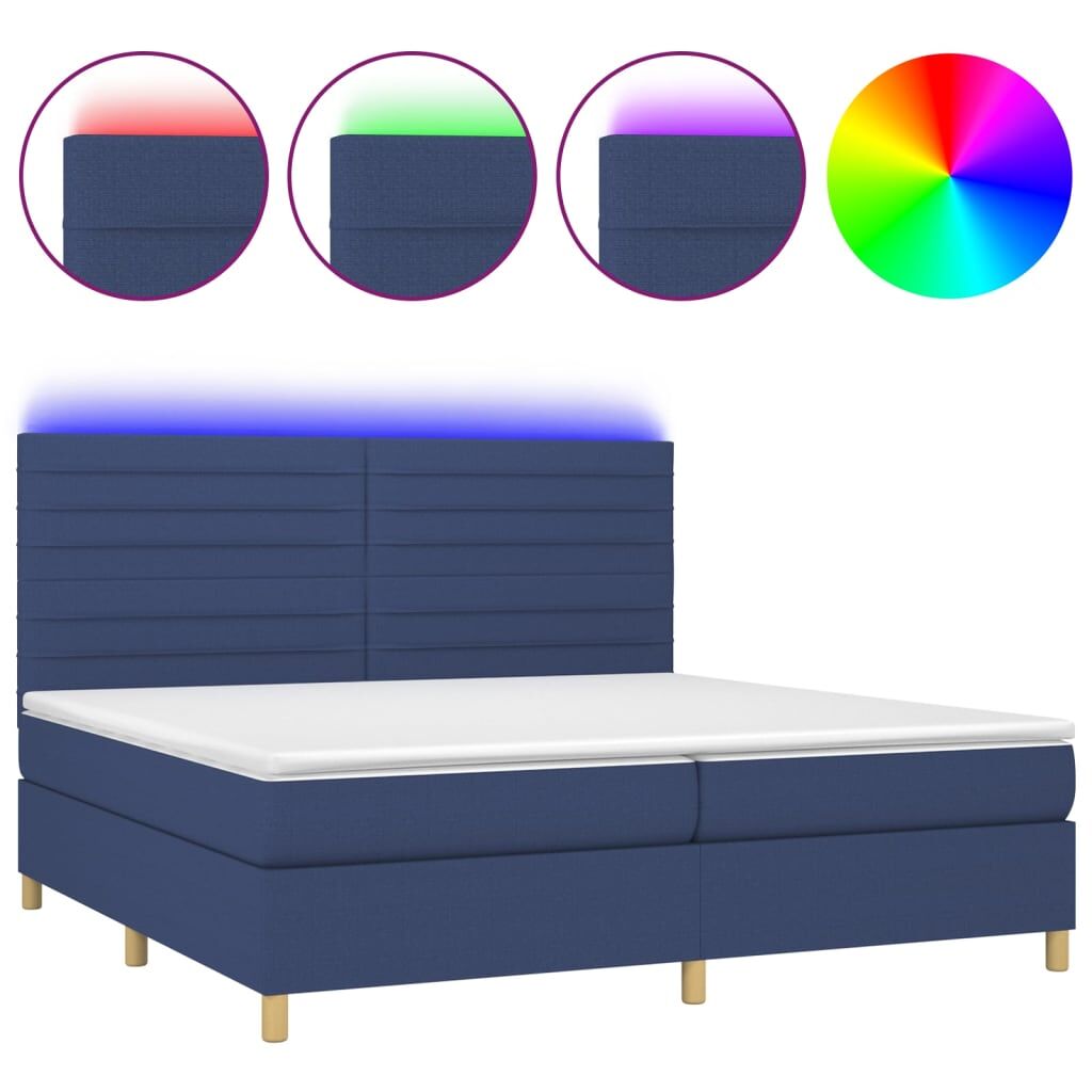 Cama box spring 200x200 Azul