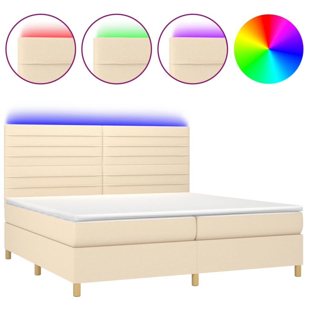 Cama box spring 200x200 Crema