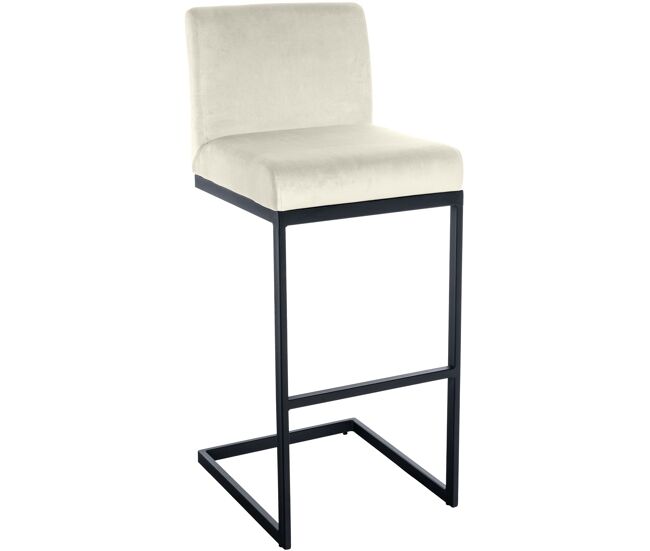 Taburete hopewell de terciopelo crema 53x43x104 cm