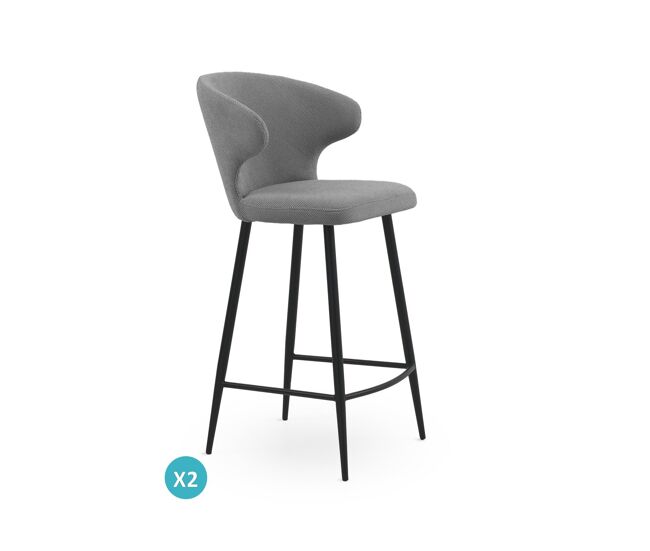 Pack de 2 taburetes tapizados con patas metálicas