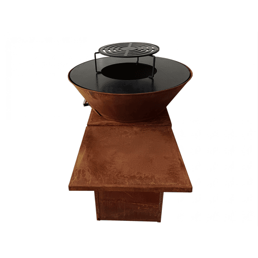 Barbecue de 60cm de diâmetro com grelha e grelha de aço. Gaveta de cinzas e tampa protectora.