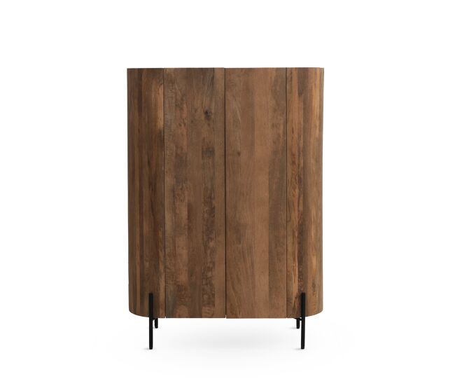 Aparador alto forma elíptica 2 puertas madera de mango