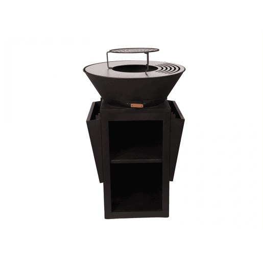 Barbecue de 60cm de diâmetro com grelha e grelha de aço. Gaveta de cinzas e tampa protectora.