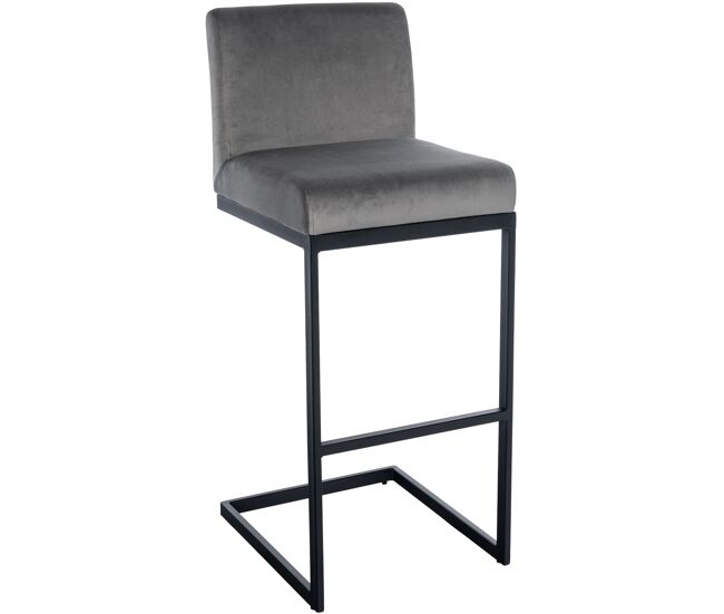 Taburete hopewell de terciopelo gris 53x43x104 cm